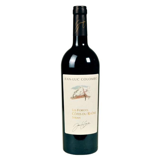 bottle of Jean-luc Colombo Côtes du Rhône Les Forots 2009 best red wine