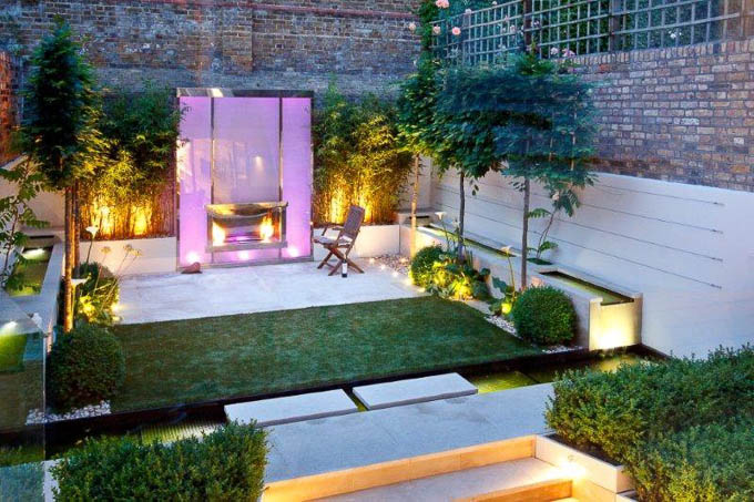 stunning wide angle image of garden by award winning garden designer Kate Gould
