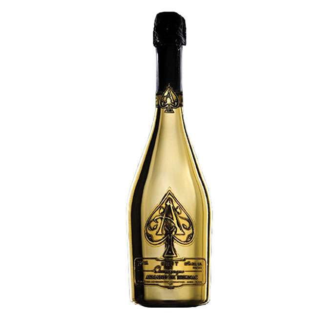 Gold bottle of Armand de Brignac Ace of Spades Brut Champagne Gold NV