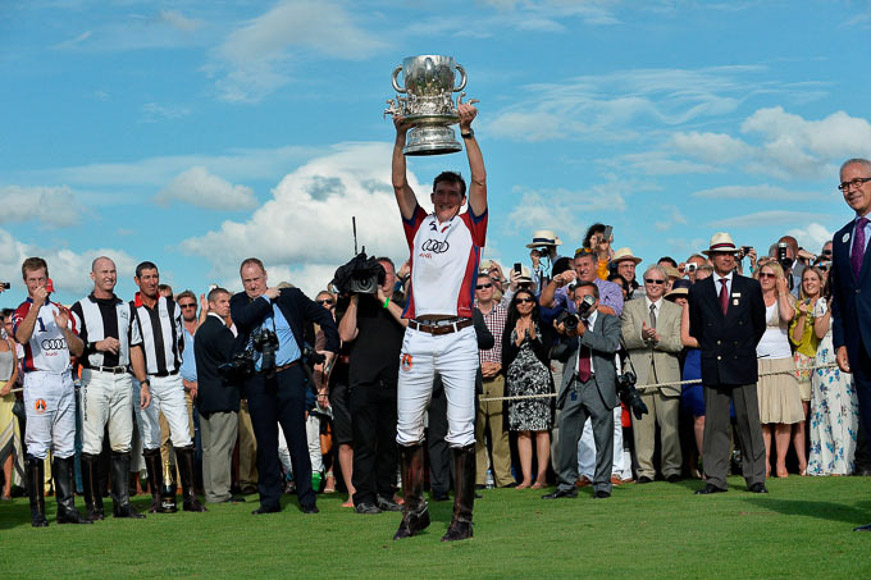 England Captain, Luke Tomlinson,  lifting the WEstchester Cup