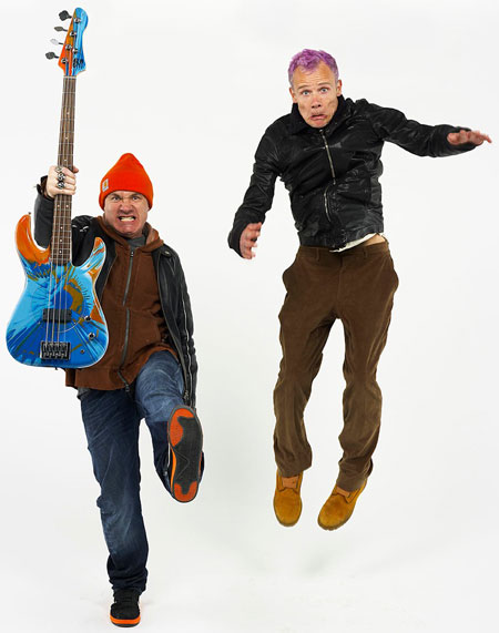 damien hirst and flea red hot chilli peppers bass guitar