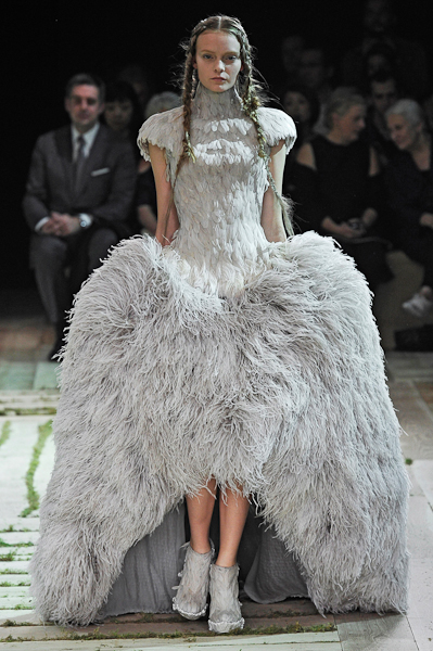 Sarah Burton feather dress for Alexander McQueen