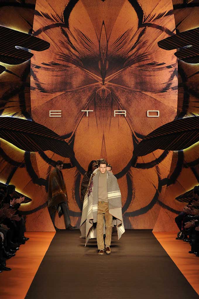 ETRO AW12 catwalk show finale with full backdrop