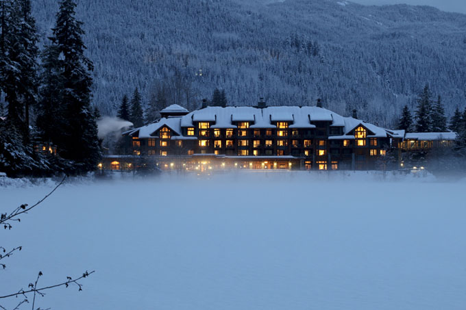 Nita Lake Lodge in the snow